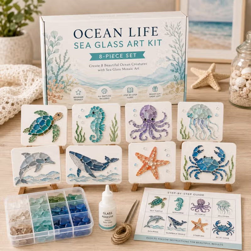 🌊Lose yourself in this calming sea glass art. No skills needed! 🎨