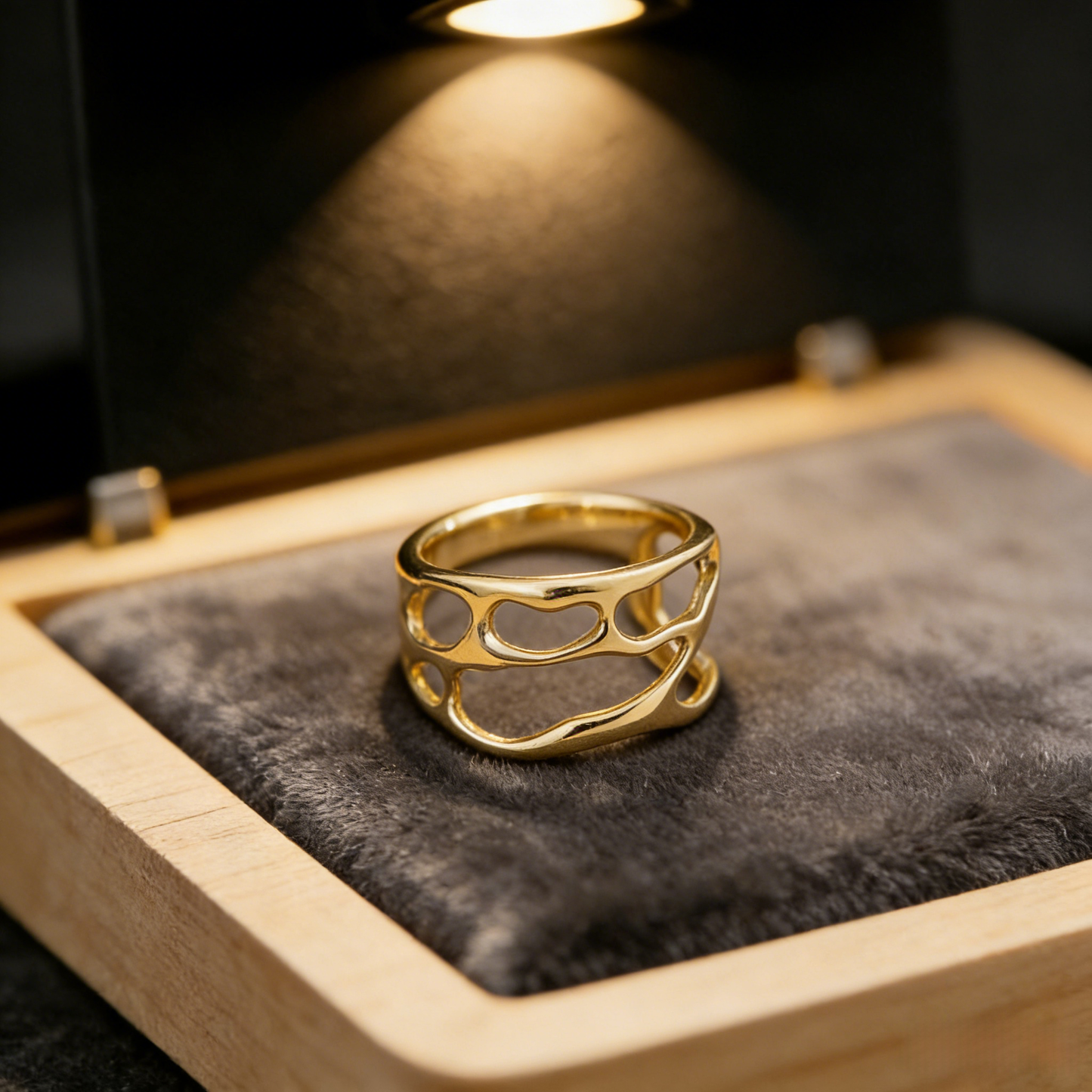 Irregular Hollow Titanium Steel Ring