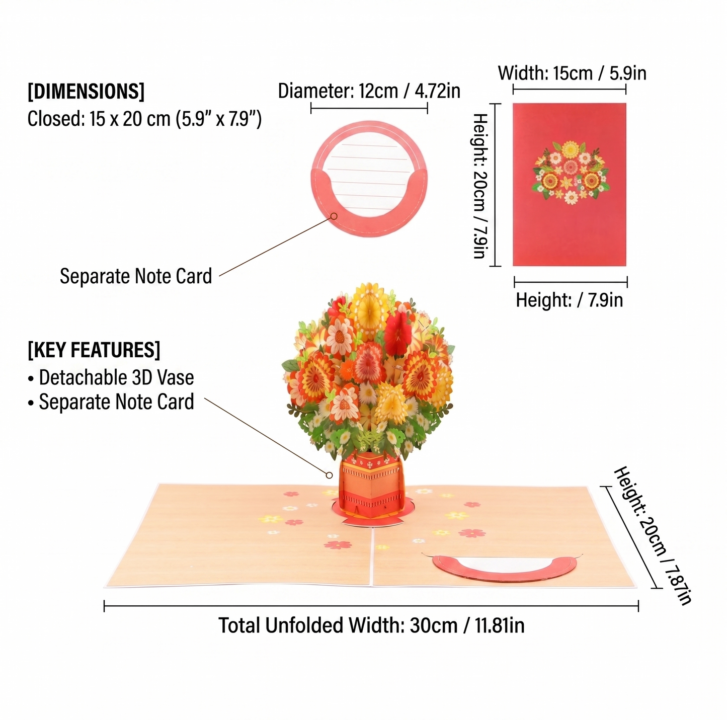 🌸3D Pop-Up Flower Bouquet Card – A Timeless Keepsake for Every Occasion 💖