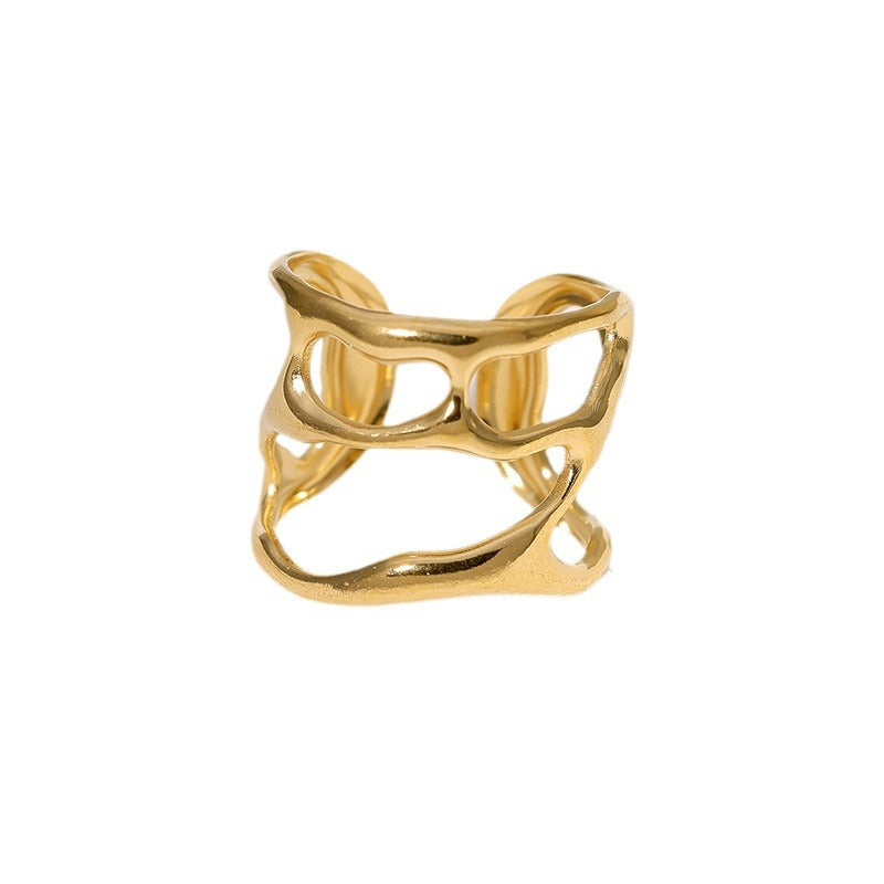 Irregular Hollow Titanium Steel Ring