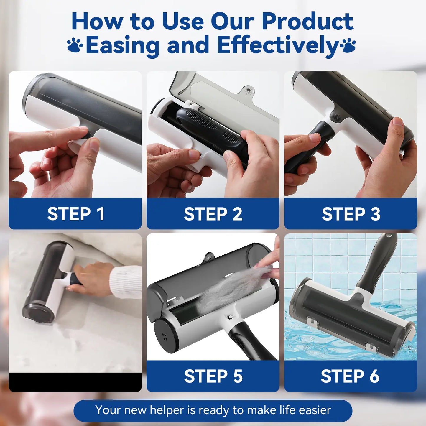 Pet Hair Removal Tool-Reusable Lint Roller for Pet Hai-Remove Pet Hair in Seconds