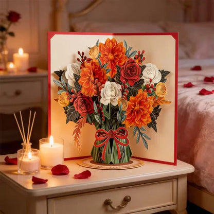 🌸3D Pop-Up Flower Bouquet Card – A Timeless Keepsake for Every Occasion 💖