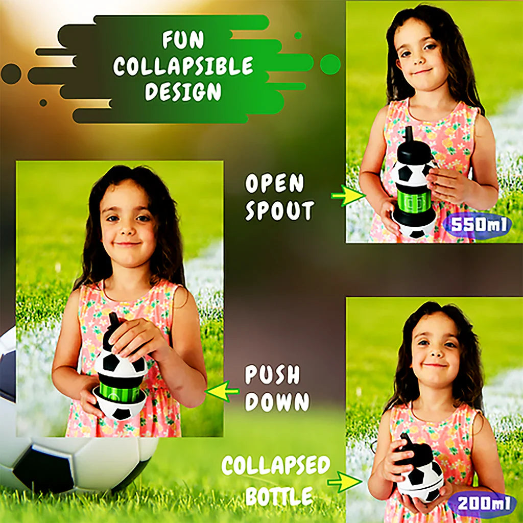 ⚽World Cup Season Special: 550ml Foldable Soccer Ball Water Bottle for Kids