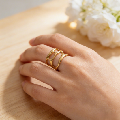 Irregular Hollow Titanium Steel Ring