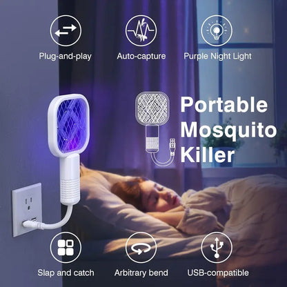 🚫🦟 HOT SALE | 2-in-1 USB Mosquito Swatter & Mosquito Trap Lamp 🦟🚫Mini USB Electric Mosquito Killer Trap