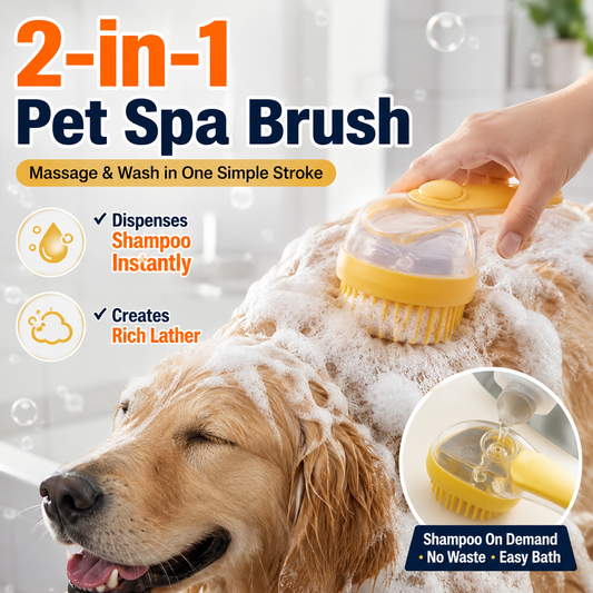 Buy 1 Get 1 Free — 2-in-1 Shampoo Dispensing Pet Bath Brush