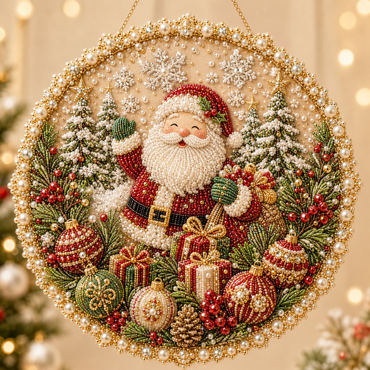 Last Day 49% OFF -  Four Seasons & Holiday Pearl Art Hanging Wreath Kit