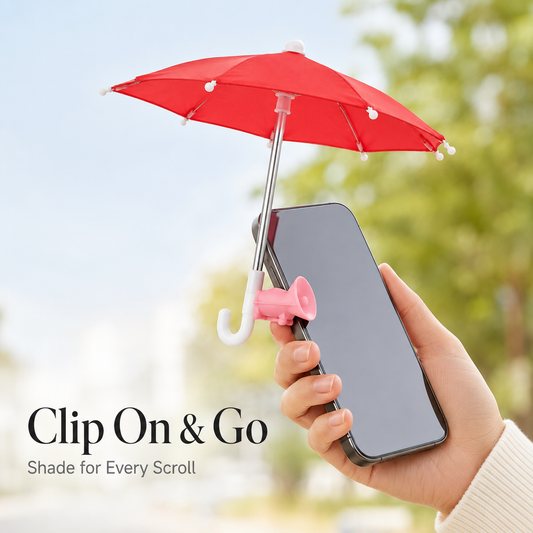 Mini Phone Umbrella Shade – Clip-On Sun Glare & Light Rain Cover