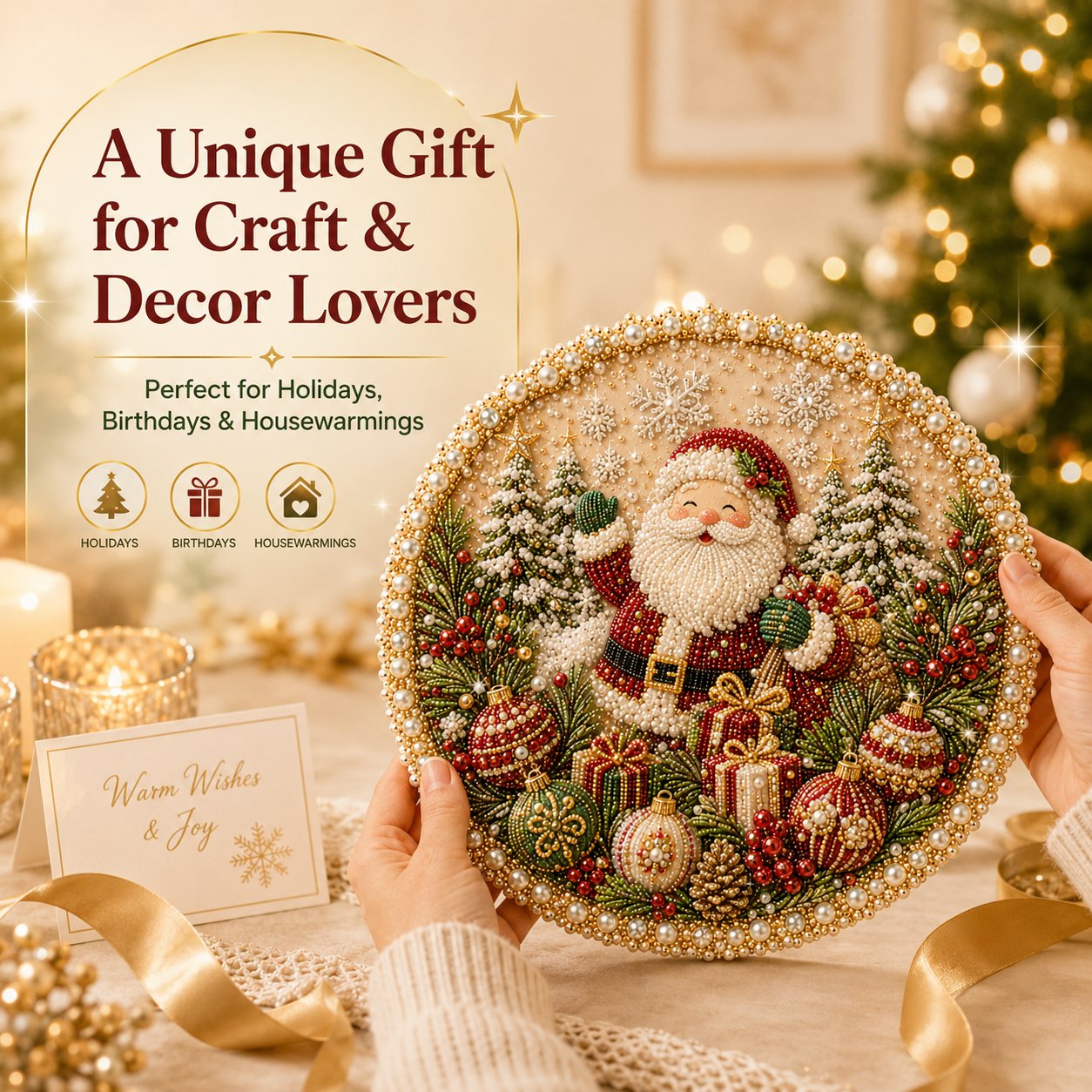 Last Day 49% OFF -  Four Seasons & Holiday Pearl Art Hanging Wreath Kit