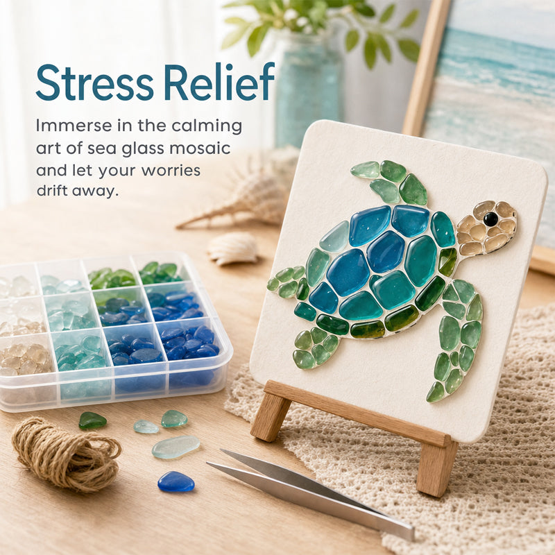 🌊Lose yourself in this calming sea glass art. No skills needed! 🎨