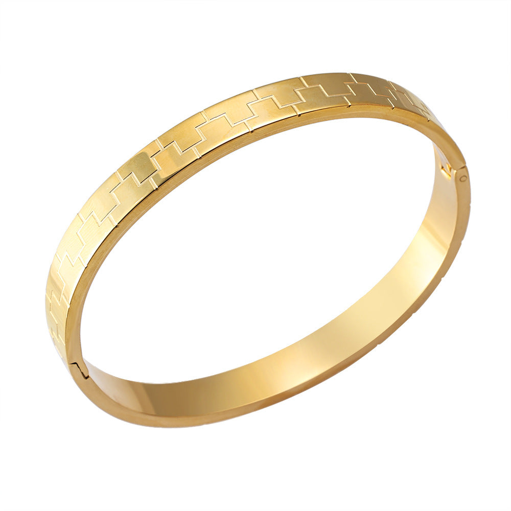 Gold Plated Titanium Steel Bangle