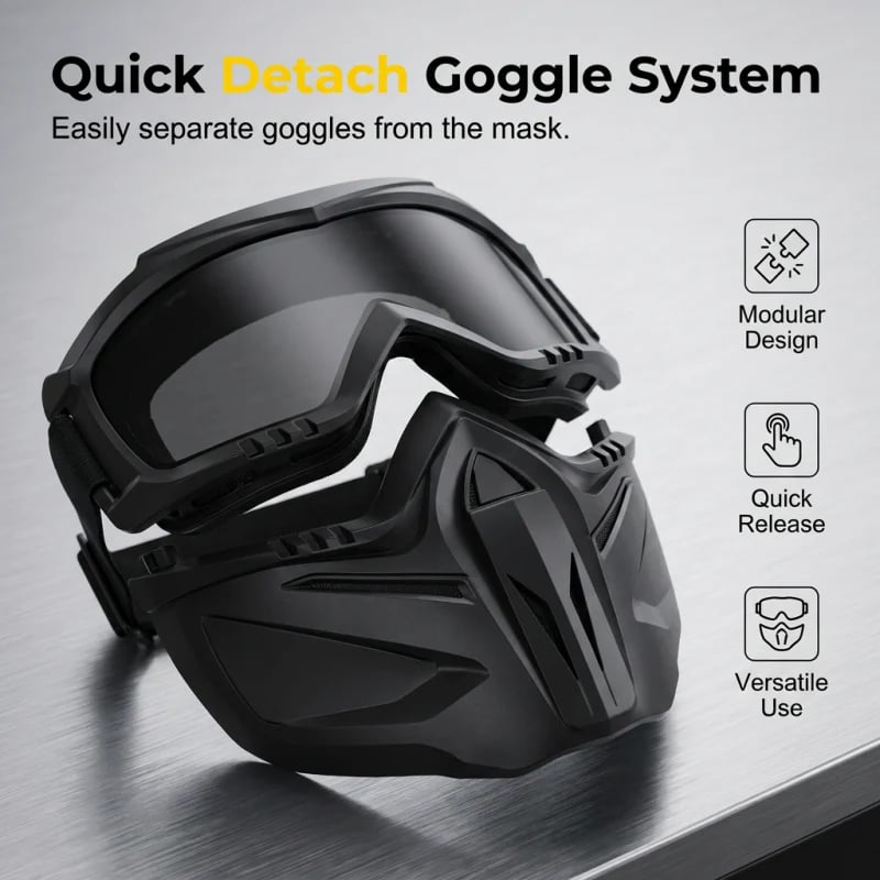 🔥LIMITED-TIME 49% OFF - Detachable Full Face Goggle Mask