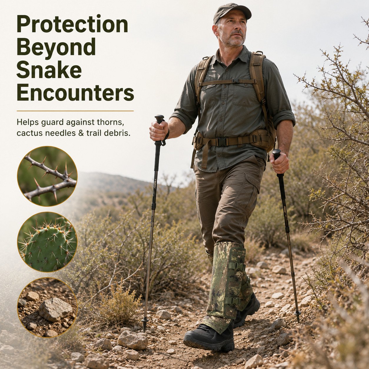 🐍 Snake Bite Protection Leg Gaiters | 🛡️ Heavy-Duty Puncture-Resistant Hunting Leg Guards