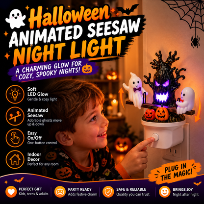 🔥LAST DAY 50% OFF🎃👻Animated Seesaw Ghost Plug In LED Night Light