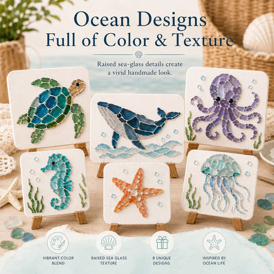 🌊Lose yourself in this calming sea glass art. No skills needed! 🎨