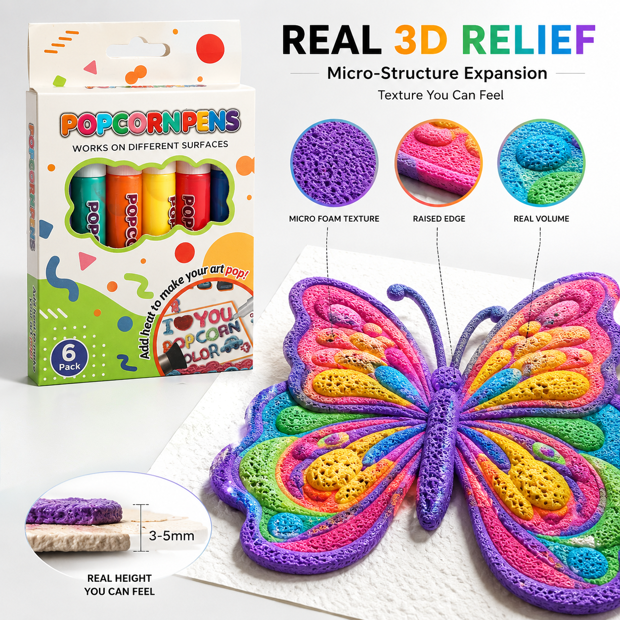 🖍️3D Relief Art Pen – Turn Flat Drawings into Touchable 3D Art🪄