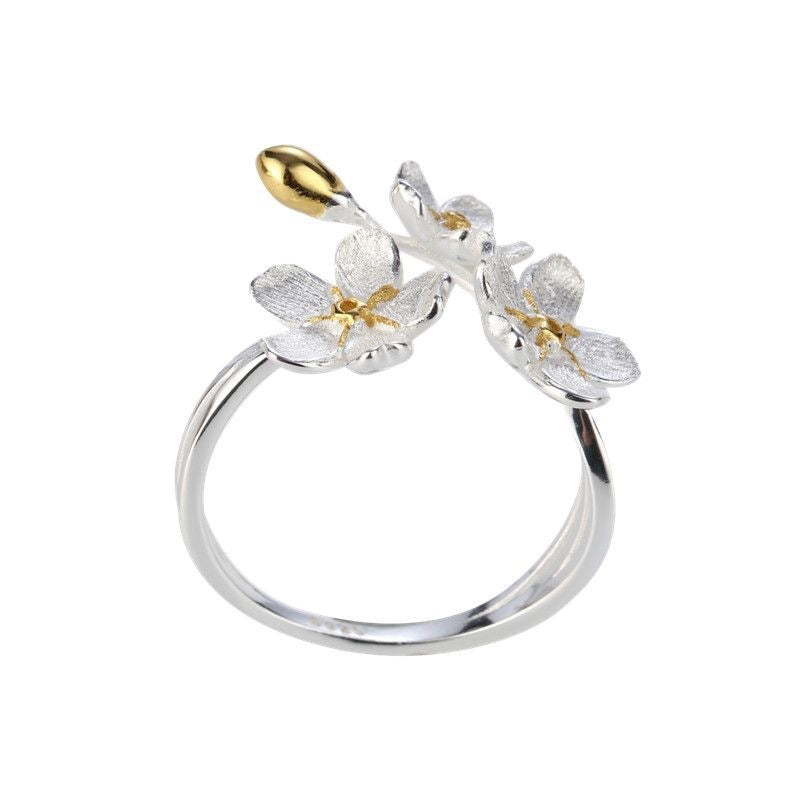 Three-Flower Open Ring