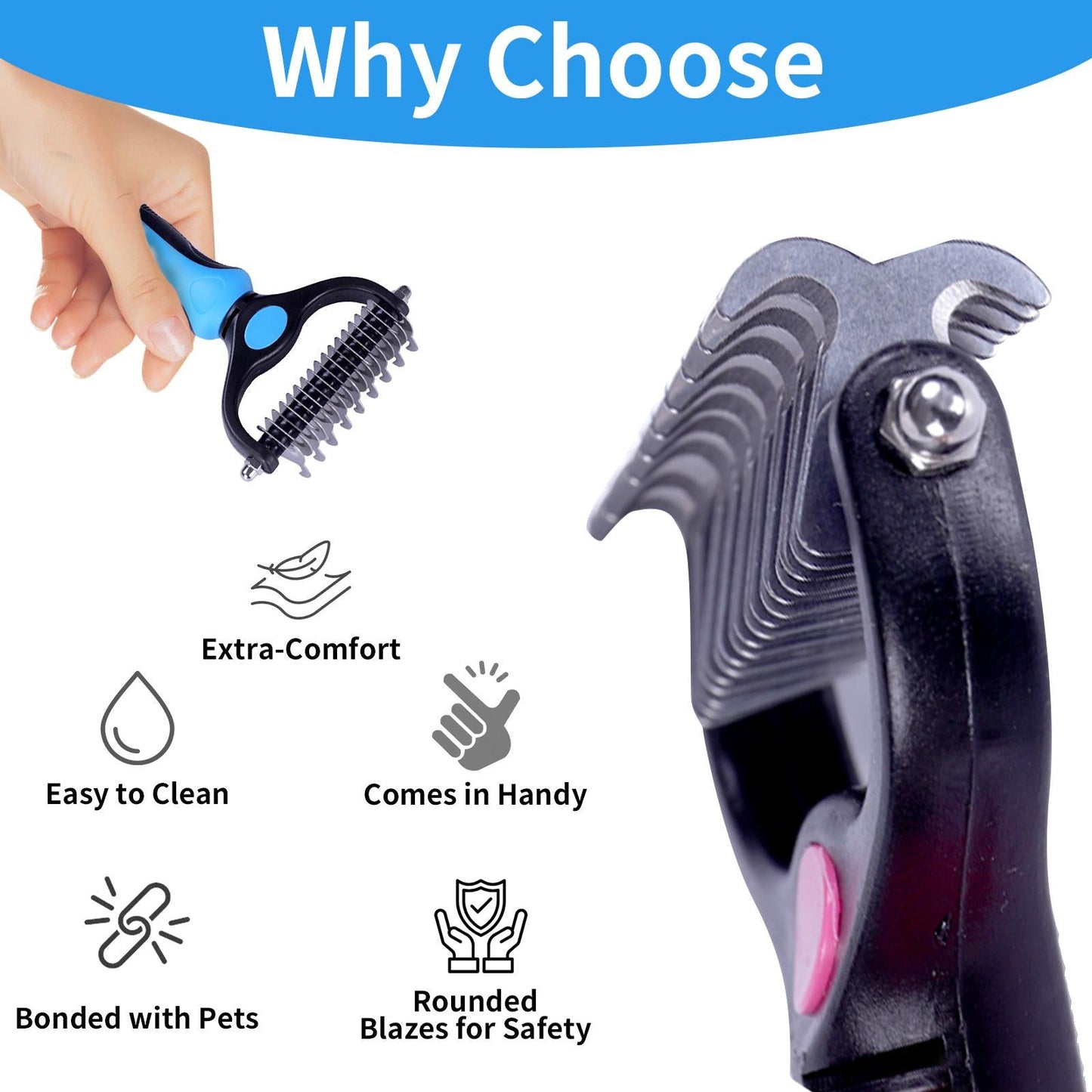✨[BOGO Deal]Dual-Sided Pet Deshedding Brush for Dogs & Cats🐶🐱