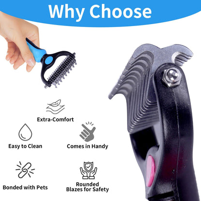 ✨[BOGO Deal]Dual-Sided Pet Deshedding Brush for Dogs & Cats🐶🐱