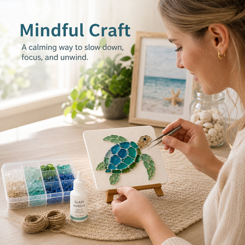 🌊Lose yourself in this calming sea glass art. No skills needed! 🎨