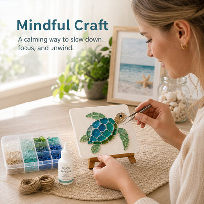 🌊Lose yourself in this calming sea glass art. No skills needed! 🎨