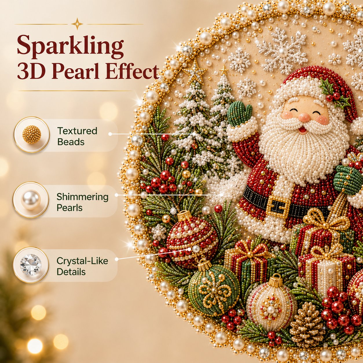 Last Day 49% OFF -  Four Seasons & Holiday Pearl Art Hanging Wreath Kit