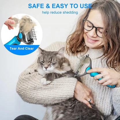 ✨[BOGO Deal]Dual-Sided Pet Deshedding Brush for Dogs & Cats🐶🐱