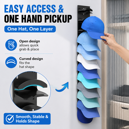 ✨[BOGO Deal] No-Drill Baseball Cap Organizer for Closet & Wall