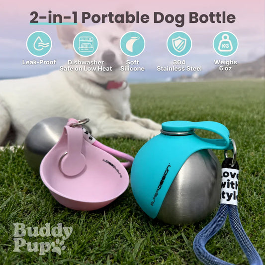 PawSip Pet Water Bottle With Bowl