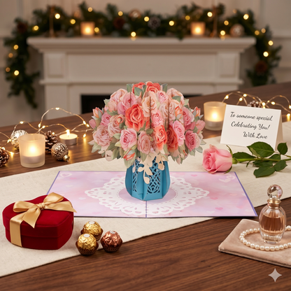 🌸3D Pop-Up Flower Bouquet Card – A Timeless Keepsake for Every Occasion 💖