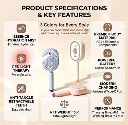 Anti-Frizz Essential Oil Detangling Massage Brush