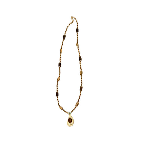 Tiger's Eye Beaded Pendant Necklace