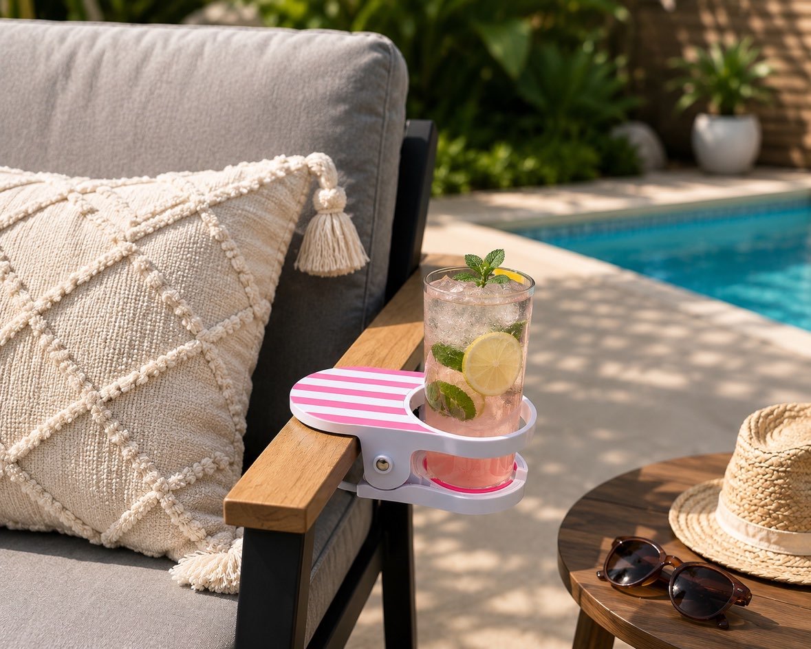 🏖️ Clip-On Drink Holder Set (2PCS) – Keep Your Beverage Within Reach🥤