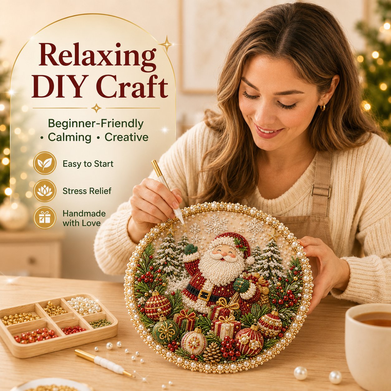Last Day 49% OFF -  Four Seasons & Holiday Pearl Art Hanging Wreath Kit