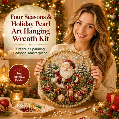 Last Day 49% OFF -  Four Seasons & Holiday Pearl Art Hanging Wreath Kit