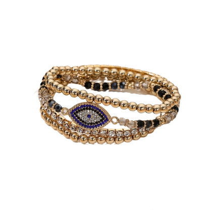Circular concentric zirconia inlaid bracelet