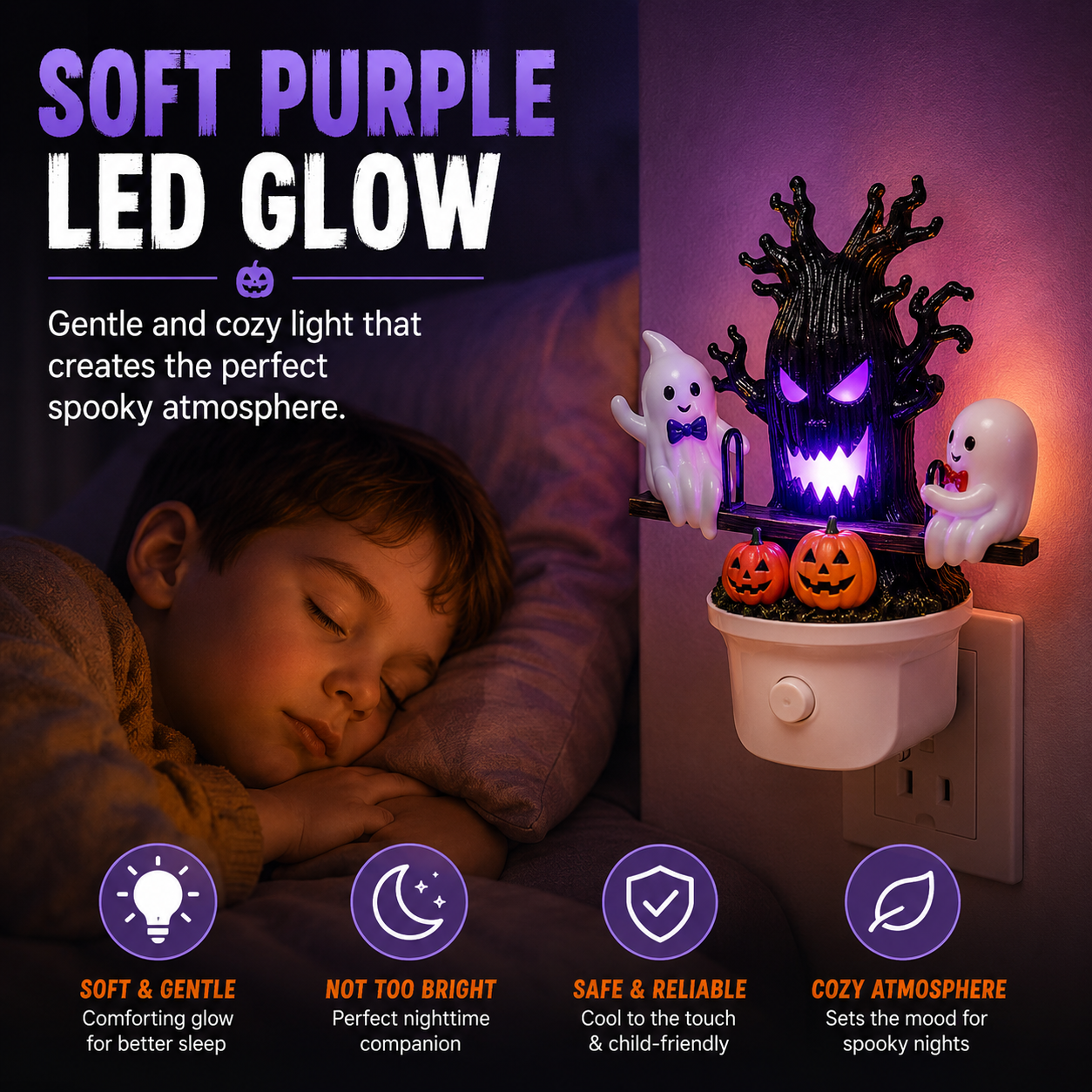 🔥LAST DAY 50% OFF🎃👻Animated Seesaw Ghost Plug In LED Night Light