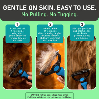 ✨[BOGO Deal]Dual-Sided Pet Deshedding Brush for Dogs & Cats🐶🐱