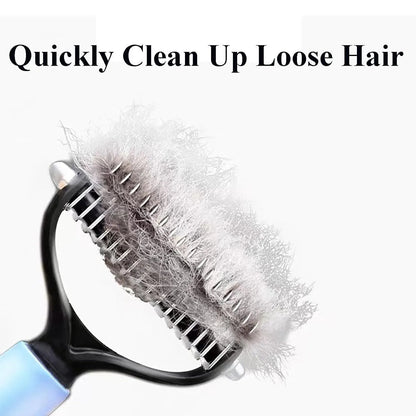 ✨[BOGO Deal]Dual-Sided Pet Deshedding Brush for Dogs & Cats🐶🐱